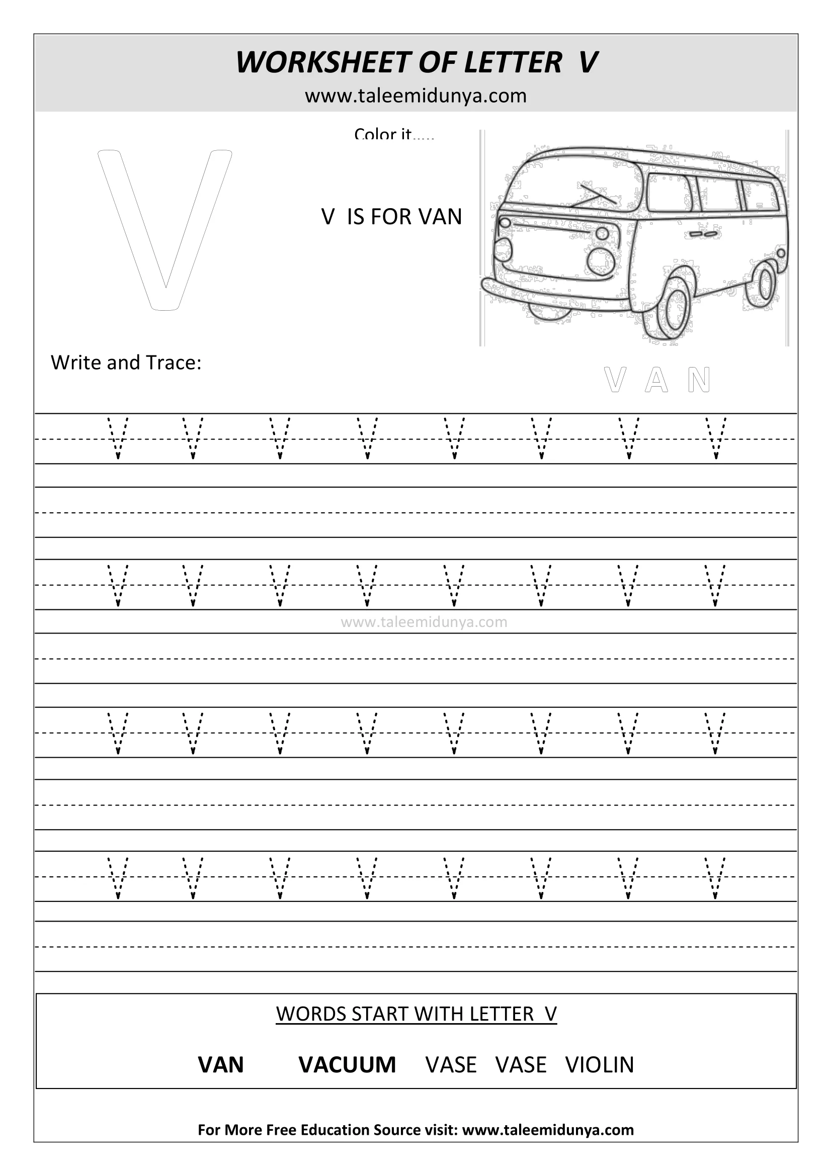 worksheet V